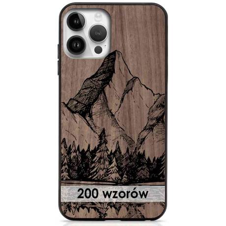 Etui drewniane do iPhone 14 Pro CASE wzory + szkło