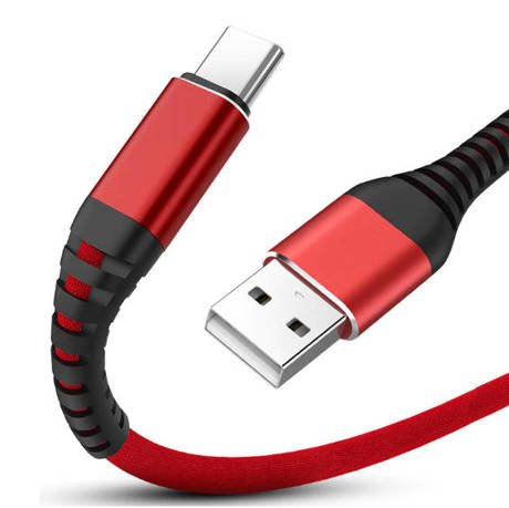 Kabel wzmacniany USB-C  QC 3.0 QUICK CHARGE 3,1A 1M