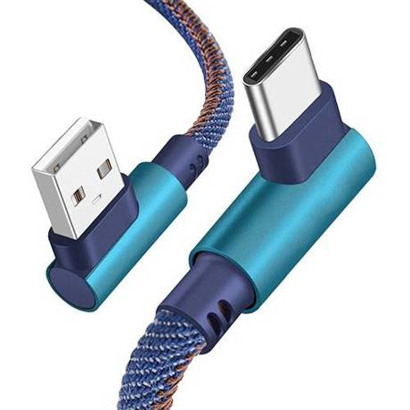 Kabel wzmacniany kątowy USB-C 90 stopni
