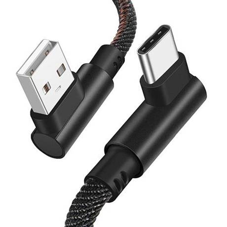 Kabel wzmacniany kątowy USB-C 90 stopni