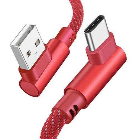 Kabel wzmacniany kątowy USB typ C 90 stopni