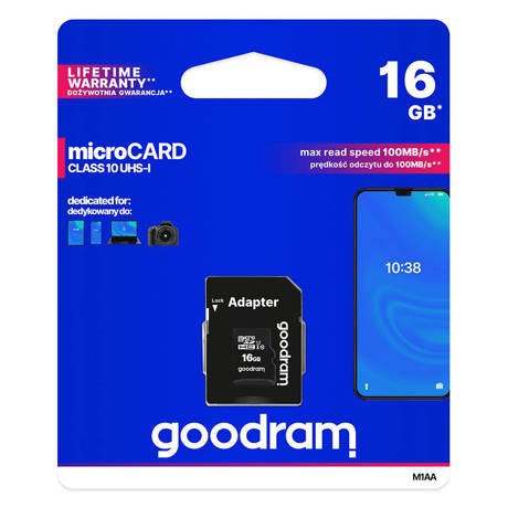 Karta pamięci microSD 16GB GOODRAM SDHC + adapter