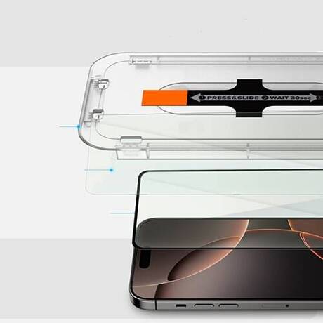 SZKŁO HARTOWANE 5D do iPhone 16 Pro Max pełne na cały ekran + ramka instalacyjna