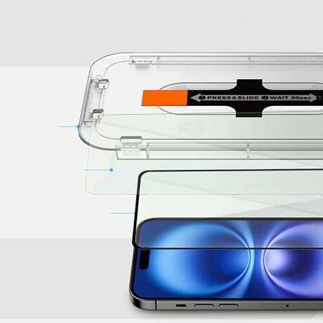 SZKŁO HARTOWANE 5D do iPhone 16 pełne na cały ekran + ramka instalacyjna