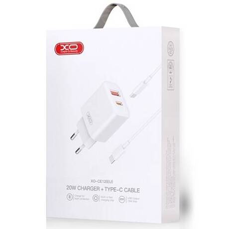 SZYBKA ŁADOWARKA SIECIOWA USB-C 20W QC PD + KABEL USB-C - USB-C 60W 1M