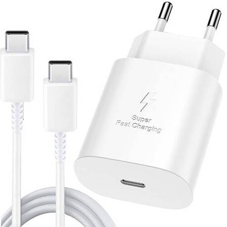 ZESTAW SZYBKA ŁADOWARKA SIECIOWA PD USB-C 3A 25W + KABEL USB-C