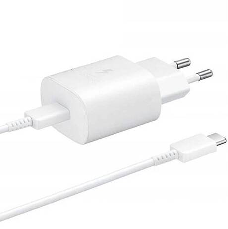 ZESTAW SZYBKA ŁADOWARKA SIECIOWA PD USB-C 3A 25W + KABEL USB-C